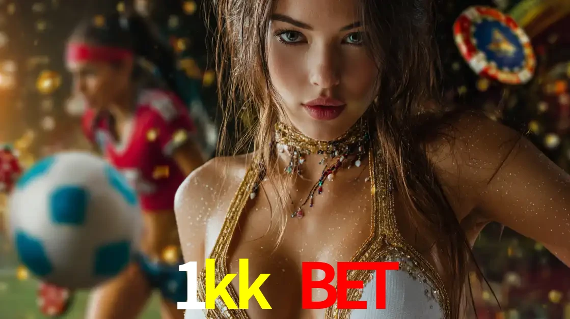 Mulher elegante representando a combinação de glamour e emoção das apostas esportivas, com uma jogadora de futebol ao fundo, destacando a ação no 1kk bet.